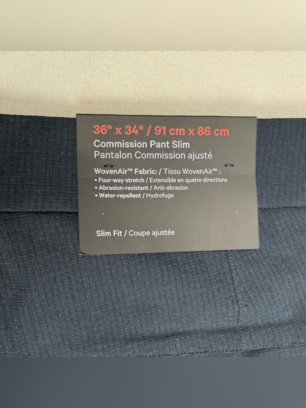 Lululemon Mens ABC Woven Air Commission Pants 36 x 32 Slim Fit Navy Blue B8 - Picture 4 of 13